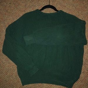 Green American Apparel Fisherman Pullover Sweater